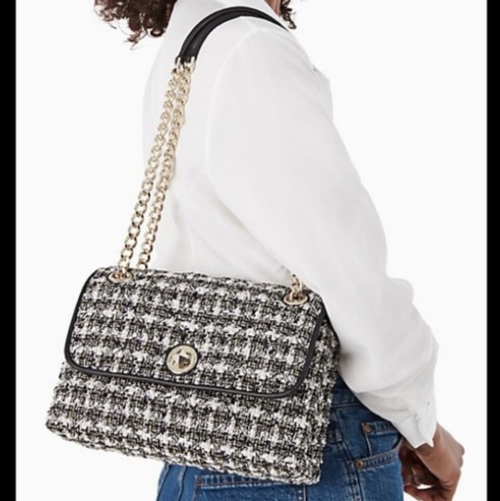 EUC Kate Spade Chic Black and White Tweed Women's Purse